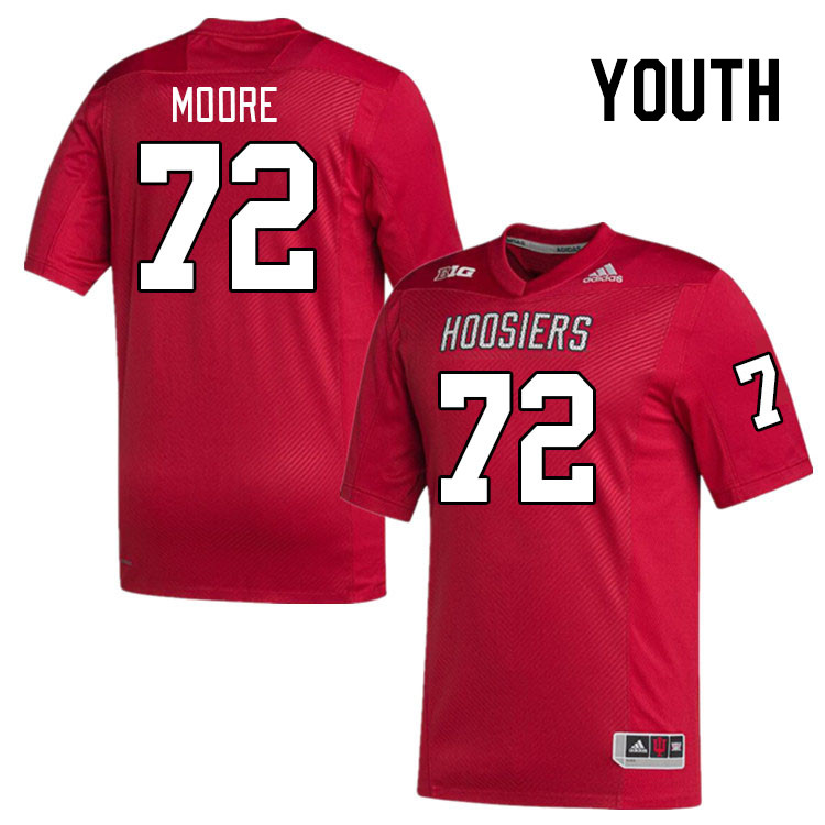 Youth #72 DJ Moore Indiana Hoosiers College Football Jerseys Stitched-Red